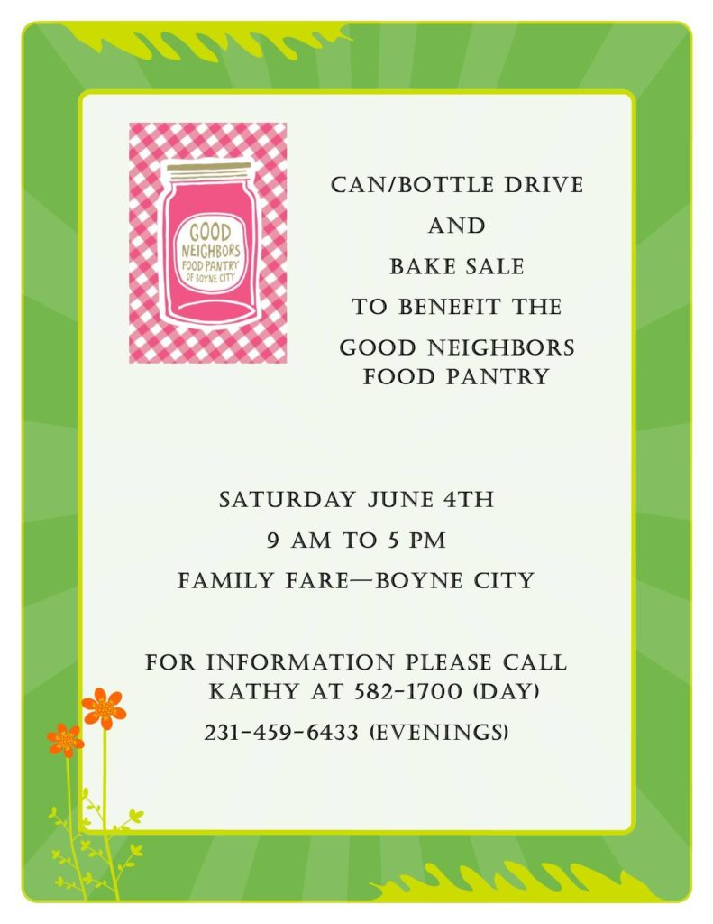 Bottle Drive and Bake Sale